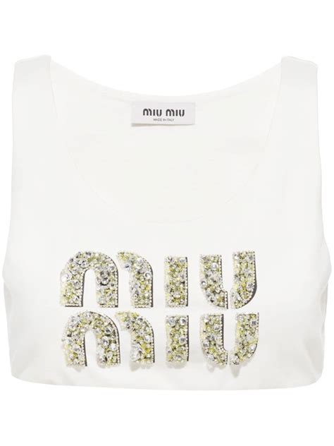 miu miu sleeveless top|Women's Designer Shirts, Tops and Blouses .